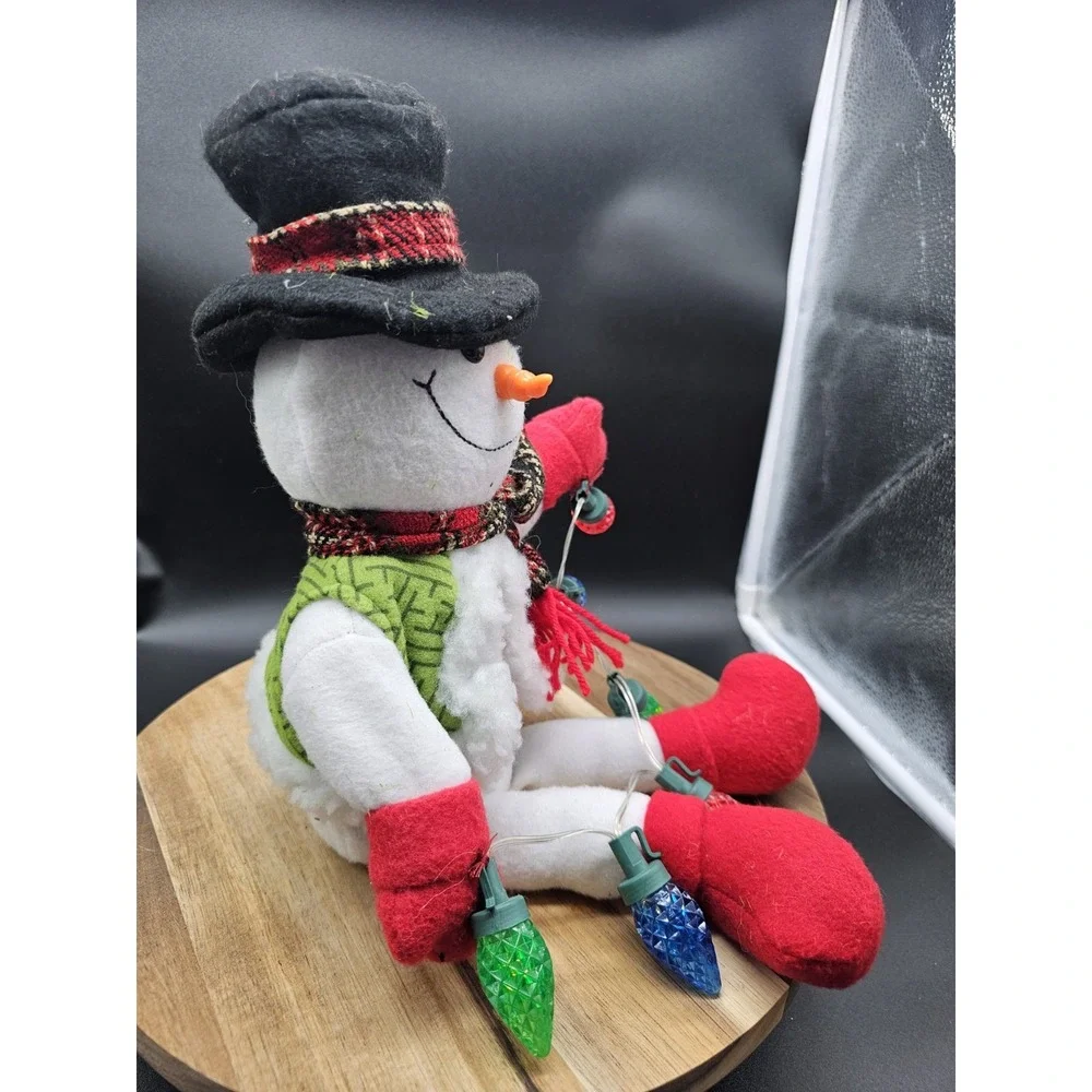 Light Up Snowman Plush Figure‎ With Christmas Lights